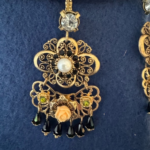 CAbi Gold and Black Baroque Earrings - Picture 6 of 12